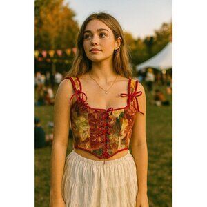 Women’s Summer Floral Corset Top Large EUC